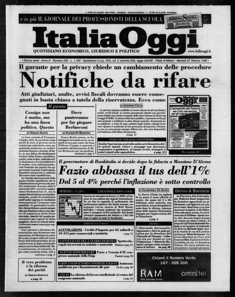 Italia oggi : quotidiano di economia finanza e politica